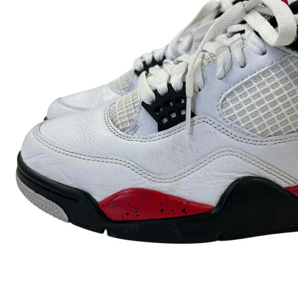 Nike Air Jordan 4 Retro Flight White Fire Red Black Lace Up Sneakers Mens 9 main image 9